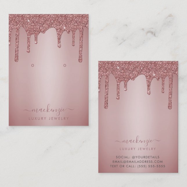 Tarjeta de visualización para joyas Rosa Gold Purp (Anverso / Reverso)