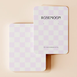 Tarjeta de visualización Purple Checkered Earring