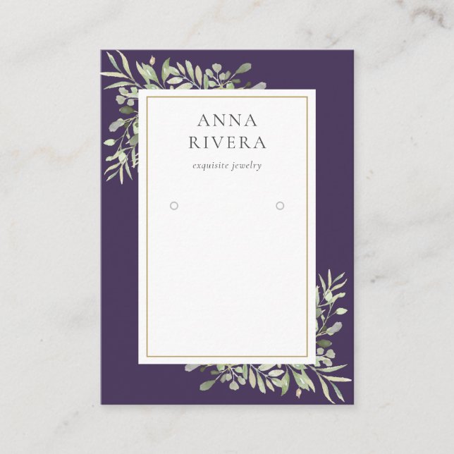 Tarjeta de visualización Purple Gold Green Earring (Anverso)