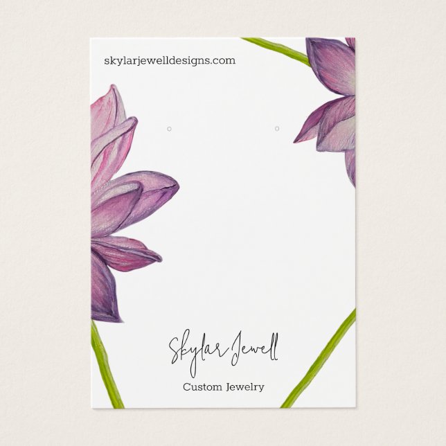 Tarjeta de visualización Purple Pink Green Floral  (Frente)