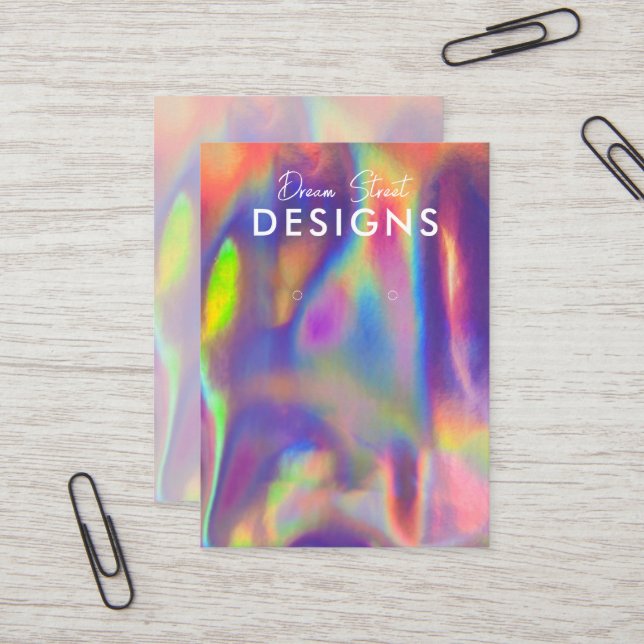 Tarjeta de visualización Purple Red Blue Faux Holo (Anverso/Reverso In Situ)