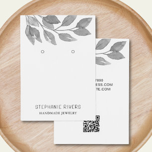 Tarjeta de visualización QR Code Gray Watercolor E