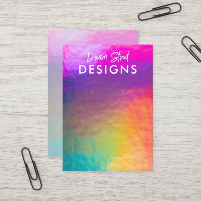 Tarjeta de visualización Rainbow Faux Holding Earr (Anverso/Reverso In Situ)