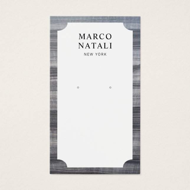 Tarjeta de visualización rayada en mármol blanco (Frente)