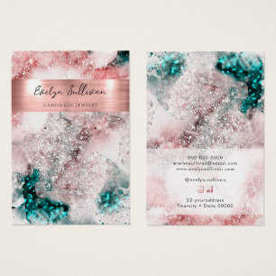 Tarjeta de visualización rosa de color de agua ver