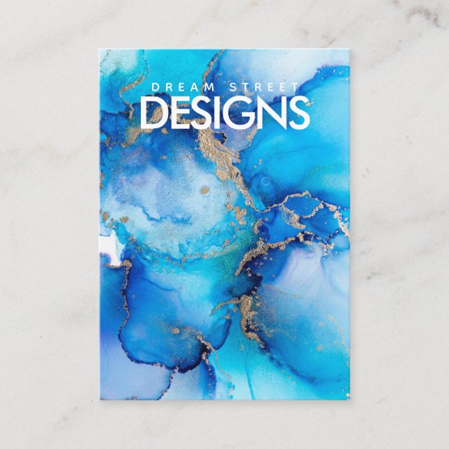Tarjeta de visualización Rustic Blue Watercolor Go (Anverso)