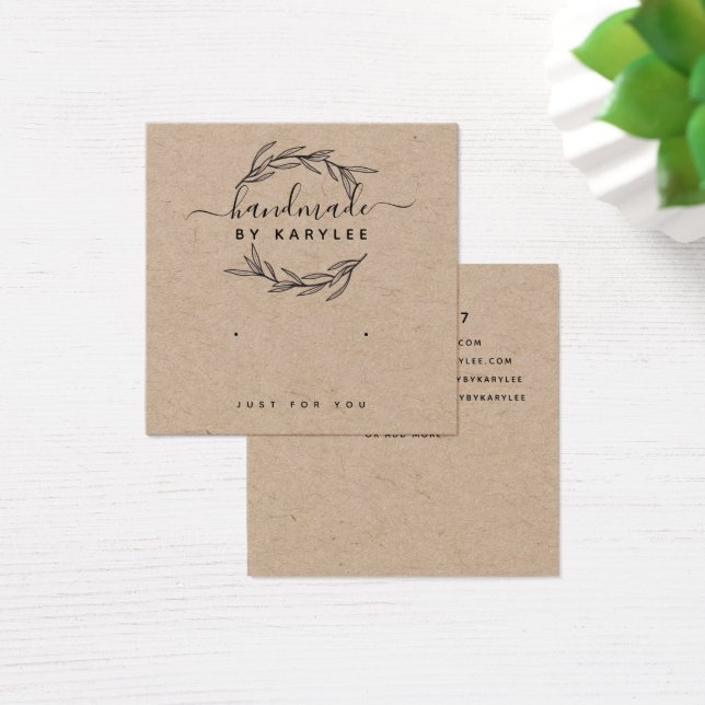 Tarjeta de visualización Rustic Laurel Leaf Stud E (Escritorio)