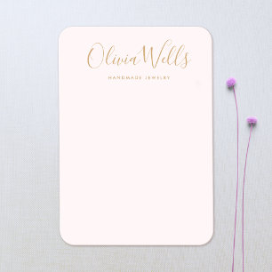 Tarjeta de visualización sencilla de oro rosa páli