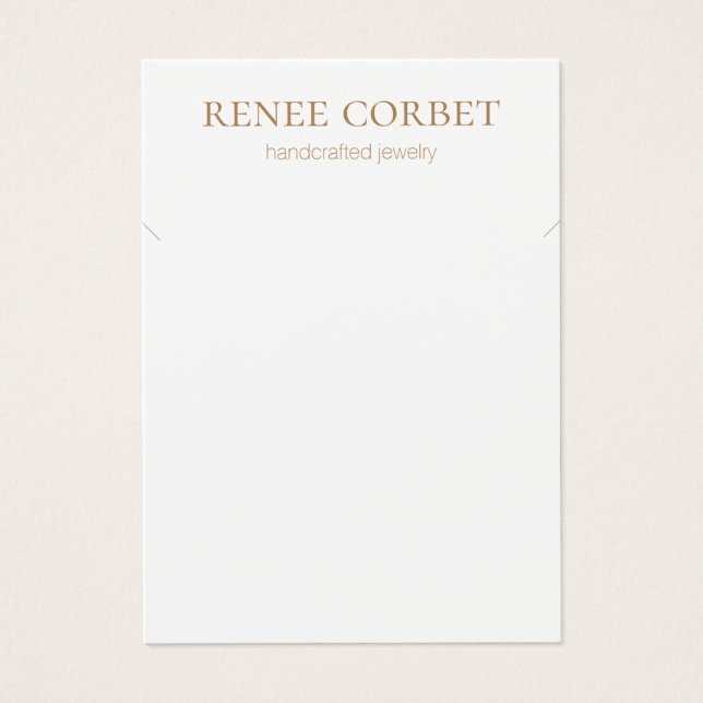 Tarjeta de visualización simple de collar blanco (Frente)
