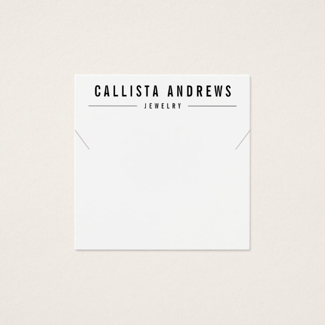 Tarjeta de visualización simple de collar blanco n (Anverso)