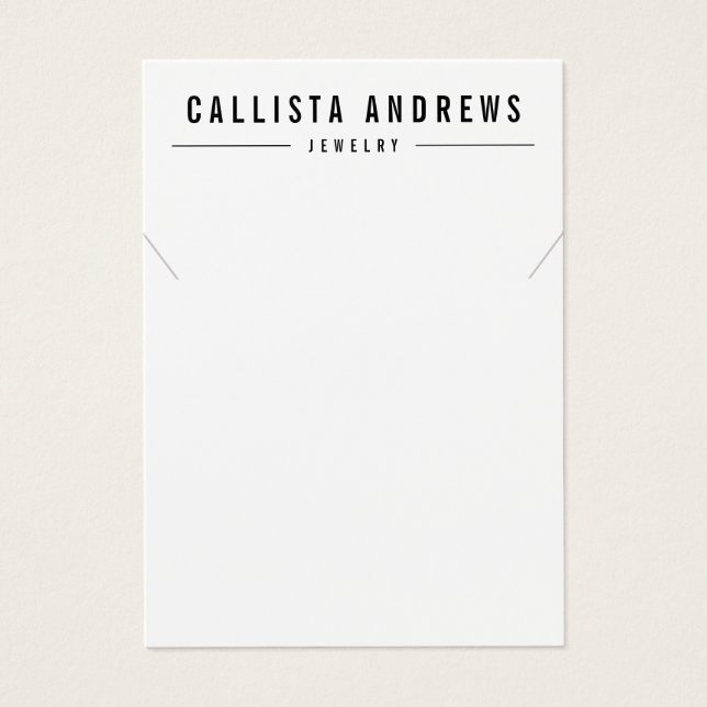 Tarjeta de visualización simple de collar blanco n (Frente)