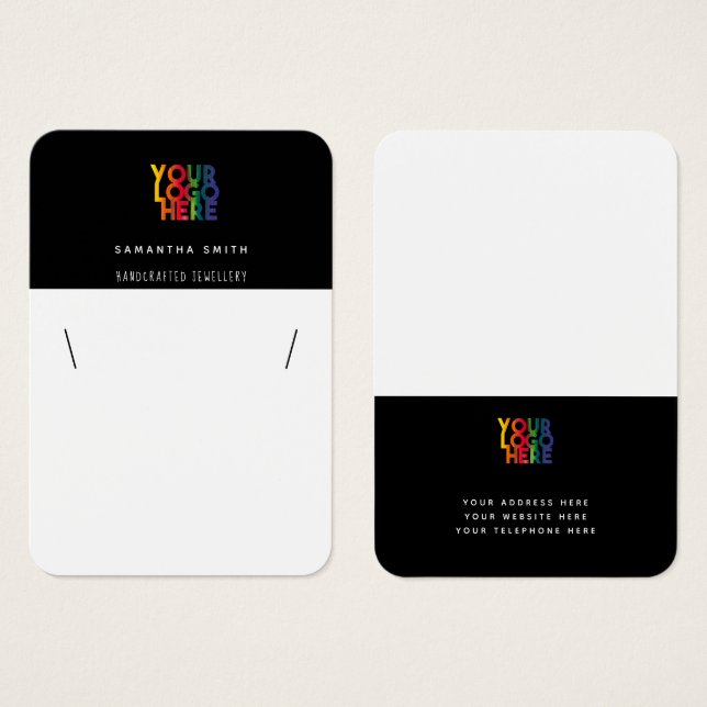 Tarjeta de visualización simple de collar blanco n (Anverso y reverso)
