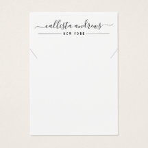 Tarjeta de visualización simple de collar de escri