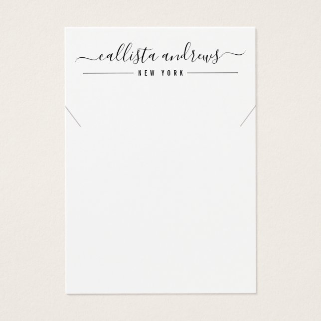 Tarjeta de visualización simple de collar de escri (Frente)