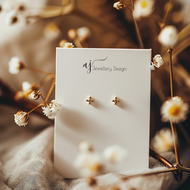 Tarjeta de visualización simple de las pendientes  (Simple earring display card with monogram)