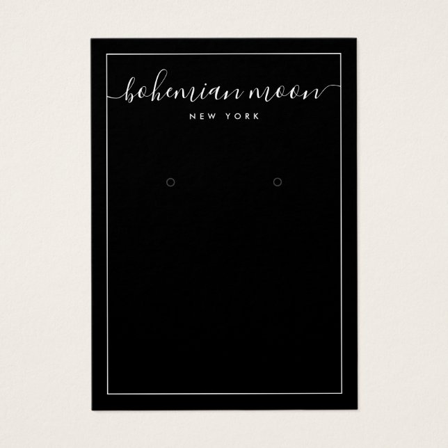 Tarjeta de visualización simple en blanco y negro (Frente)