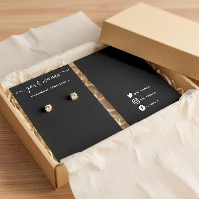 Tarjeta de visualización simple y elegante para el (Simple elegant stud earring display card.)