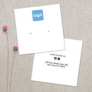 Tarjeta de visualización Square Add Logo Stud Earr