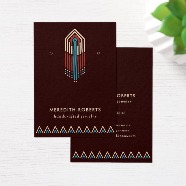 Tarjeta de visualización Terra Cotta Turquoise Tri (Escritorio)