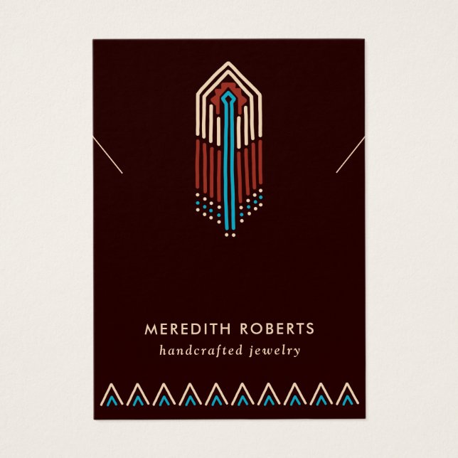 Tarjeta de visualización Terra Cotta Turquoise Tri (Frente)