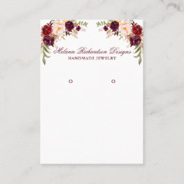Tarjeta de visualización Watercolor Burgundy Flora