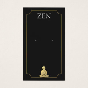 Tarjeta de visualización Zen Buddha Black Earring