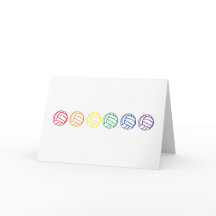 Tarjeta de voleibol arcoiris en blanco