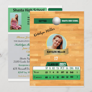 Tarjeta de voleibol con invitaciones de estatus gr