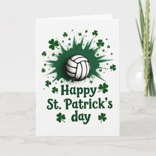 Tarjeta de voleibol del día de San Patricio afortu