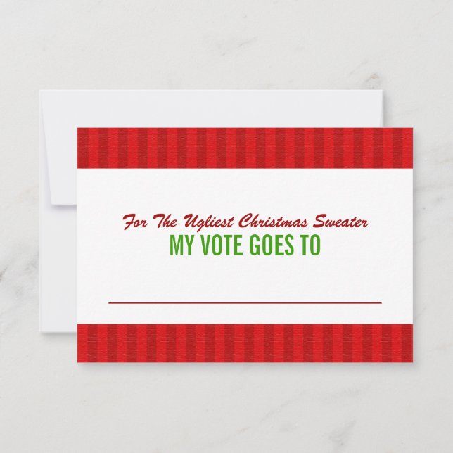 Tarjeta de votación por sudoración para Navidades  (Reverso)