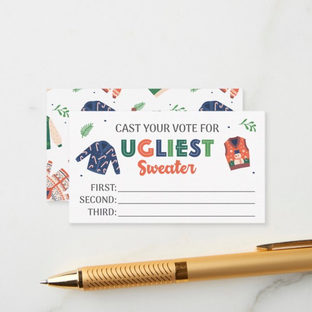 Tarjeta de voto Fiesta para Navidades feos (Anverso/Reverso In Situ)