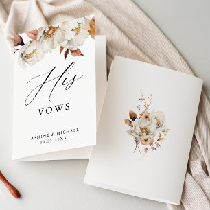 Tarjeta de votos de boda otoño floral rústico suyo
