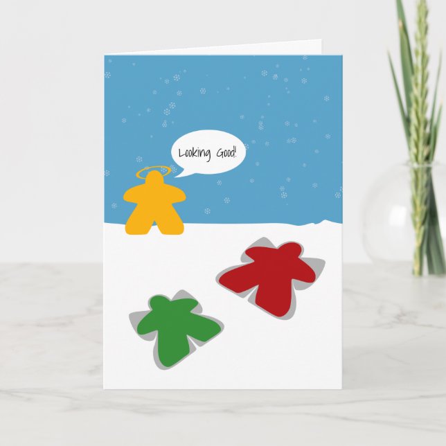 Tarjeta de voz Snow Angel Meeples (Anverso)