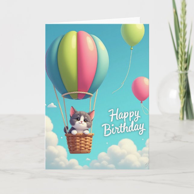 Tarjeta de vuelo de cumpleaños alegre (Anverso)
