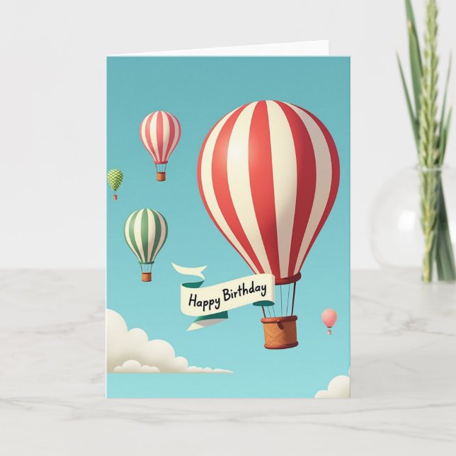 Tarjeta de vuelo en globo de cumpleaños (Anverso)