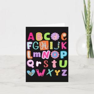 Tarjeta De Vuelta A La Escuela Alfabeto Abcs Primer Día De