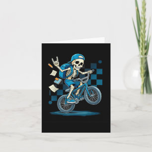 Tarjeta De Vuelta A La Escuela Biker Skeleton Riding Bmx B
