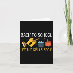 Tarjeta De vuelta a la escuela Comienzan los derrames Cust