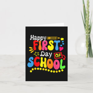 Tarjeta De Vuelta A La Escuela Estudiantil Feliz Primer Dí