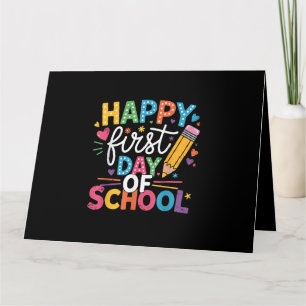 Tarjeta De Vuelta A La Escuela Feliz Primer Día Del Profes