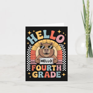 Tarjeta De Vuelta A La Escuela Hola De 4º Grado Capybara C