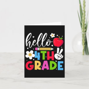Tarjeta De vuelta a la escuela Hola, equipo de cuarto grad