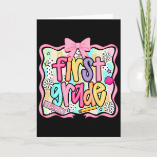 Tarjeta De vuelta a la escuela Hola equipo de primer grado