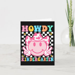 Tarjeta De Vuelta A La Escuela Howdy Kindergarten Cute Cow