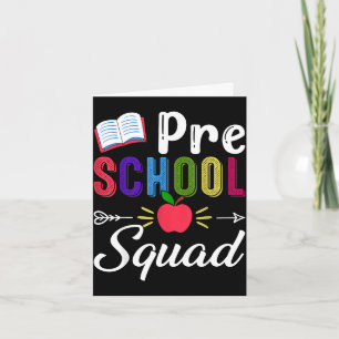 Tarjeta De vuelta a la escuela maestro pre-k estudiante pr