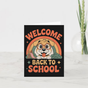 Tarjeta De Vuelta A La Escuela Perro Bienvenida Profesora 