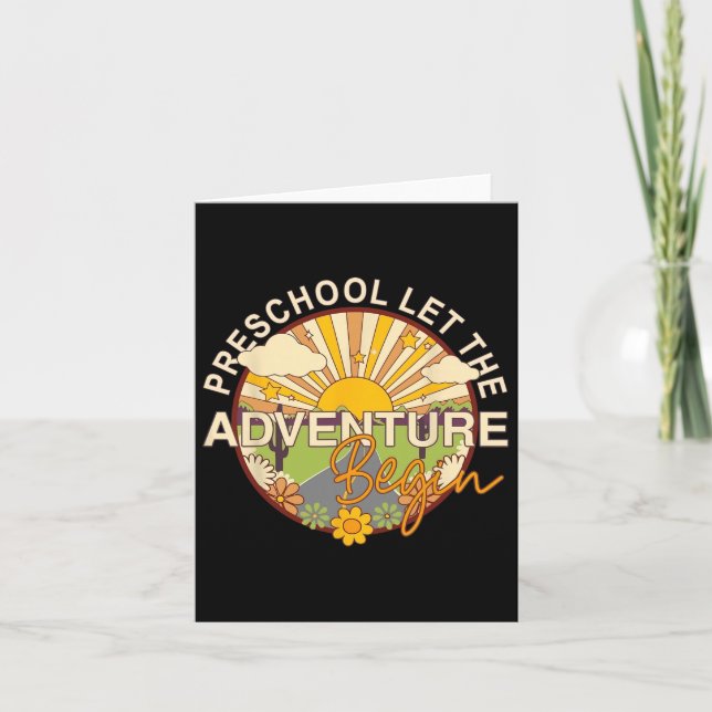 Tarjeta De Vuelta A La Escuela Preescolar Dejando Que Empi (Anverso)