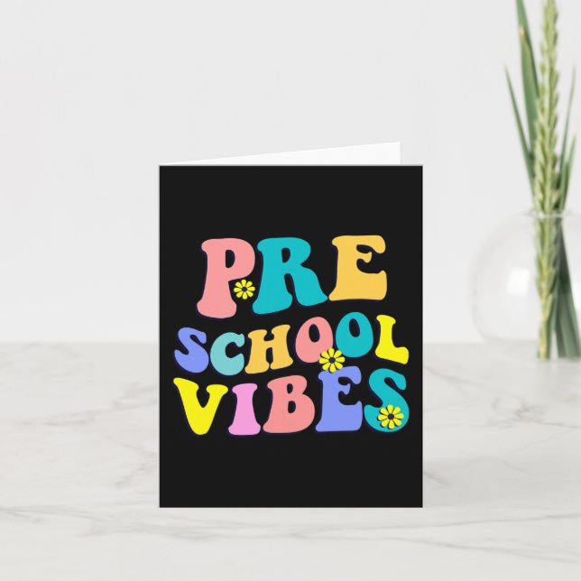 Tarjeta De Vuelta A La Escuela Preescolar Vibes Estudianti (Anverso)