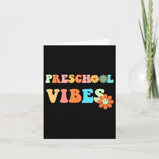 Tarjeta De Vuelta A La Escuela Preescolar Vibes Primer Día (Anverso)