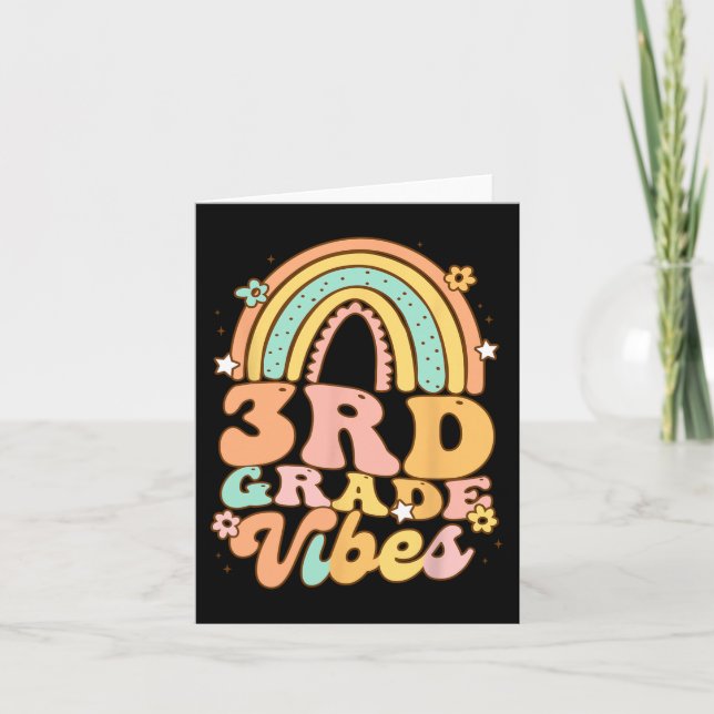 Tarjeta De vuelta a la escuela profesor de tercer grado Vi (Anverso)